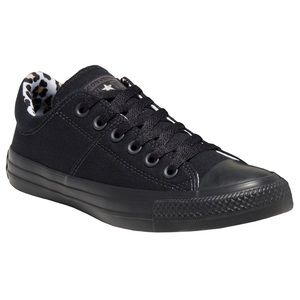 Black with leopard trim women’s chuck taylor Madison Shoes size 9